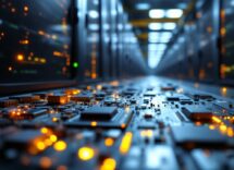 AMD logo with semiconductor and AI graphics