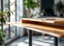 Scrivania Desky Dual Bamboo in legno elegante e funzionale