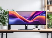 Immagine di un monitor ultrawide con immagini vivide