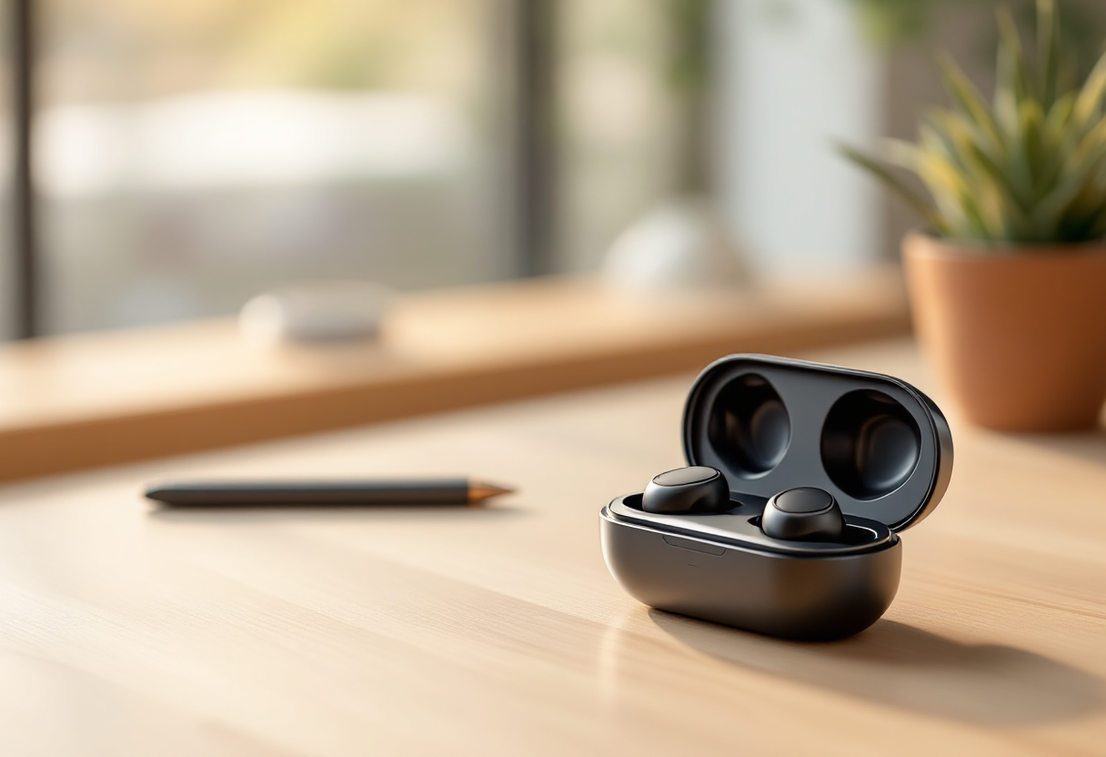 Xiaomi Redmi Buds 6 wireless earbuds on a table